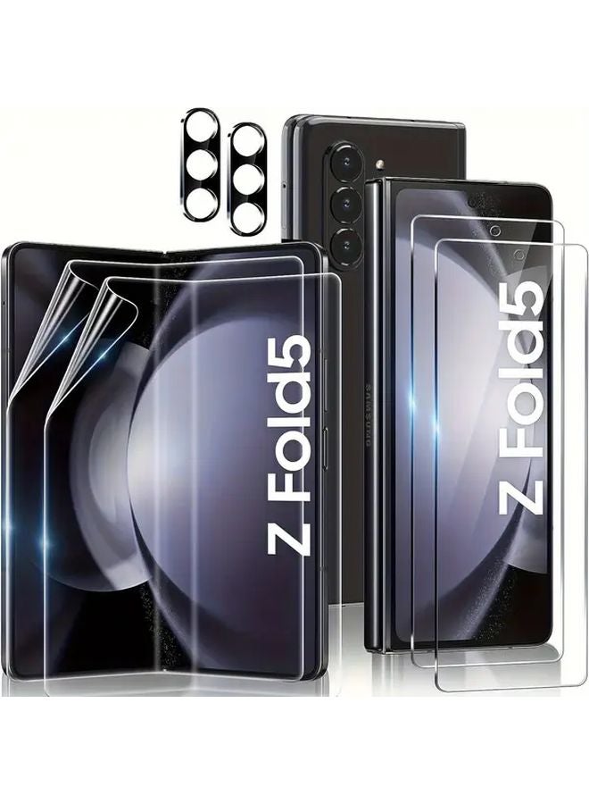 Samsung Galaxy Z Fold 5 Screen Protector 6 in 1 Kit 2 TPU Films 4 Tempered Glass Easy Installation Drop Protection - Image 1
